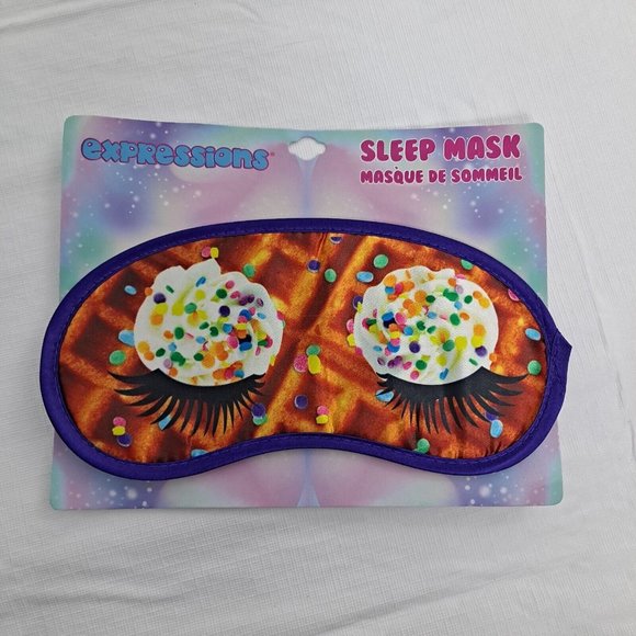 Sleep Mask Waffle Whipped Topping Sprinkles Eyelashes Colorful Gift - Picture 1 of 6